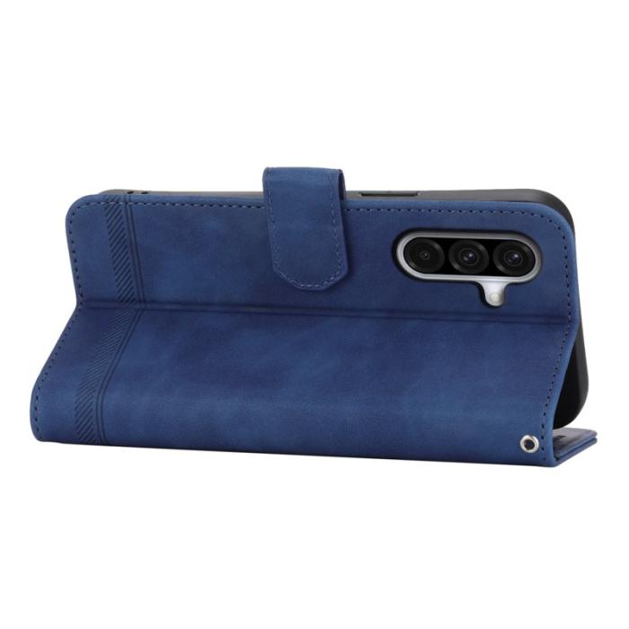 DIERFENG - DIERFENG DF-03 Samsung Galaxy A56 5G Fodral Äkta läder - Blå