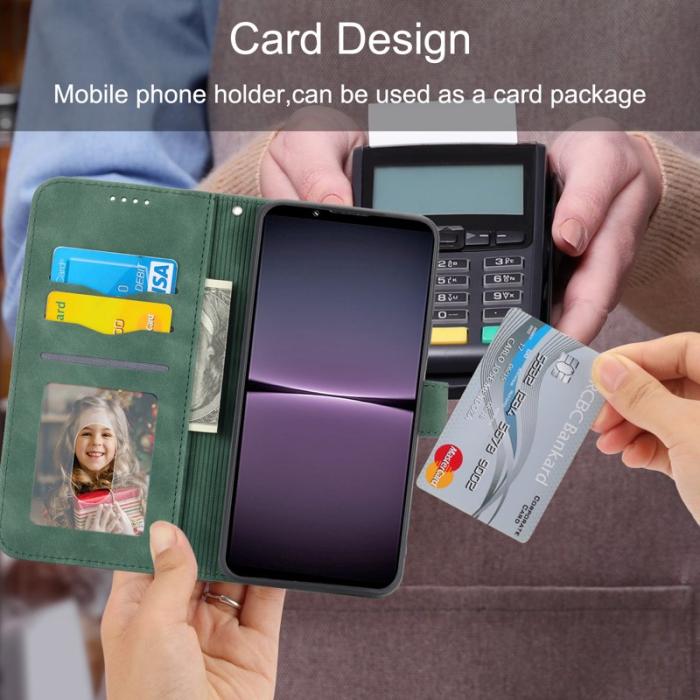 DIERFENG - DIERFENG DF-03 Samsung Galaxy M54 5G Fodral Äkta läder - Grön