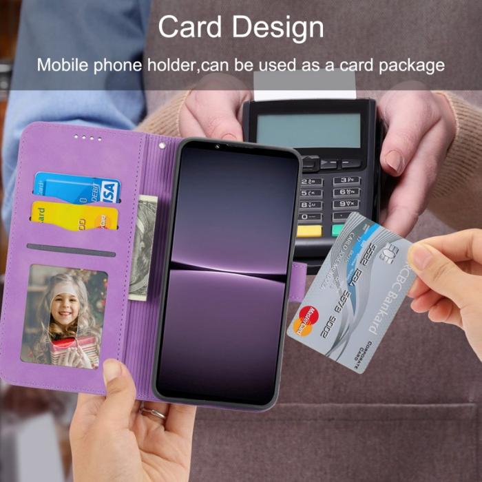 DIERFENG - DIERFENG DF-03 Samsung Galaxy M54 5G Fodral Äkta läder - Lila