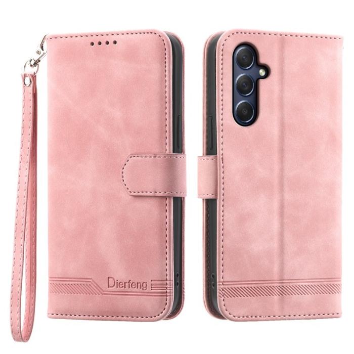 DIERFENG - DIERFENG DF-03 Samsung Galaxy M54 5G Fodral Äkta läder - Pink