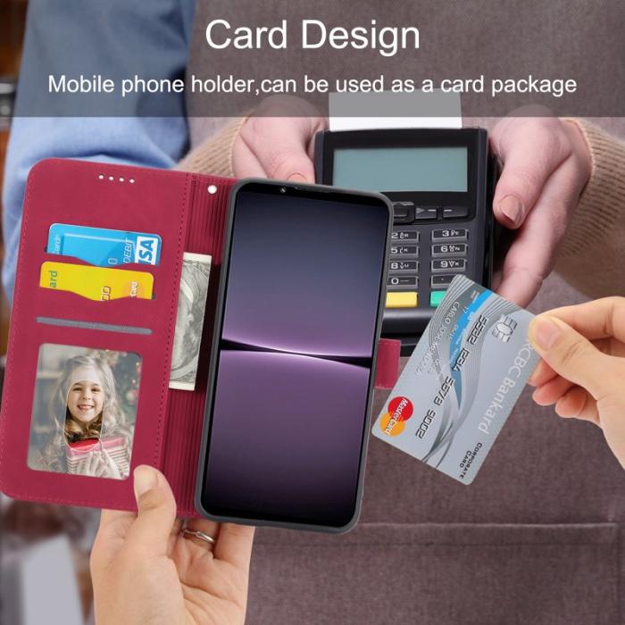 DIERFENG - DIERFENG DF-03 Samsung Galaxy M54 5G Fodral Äkta läder - Röd