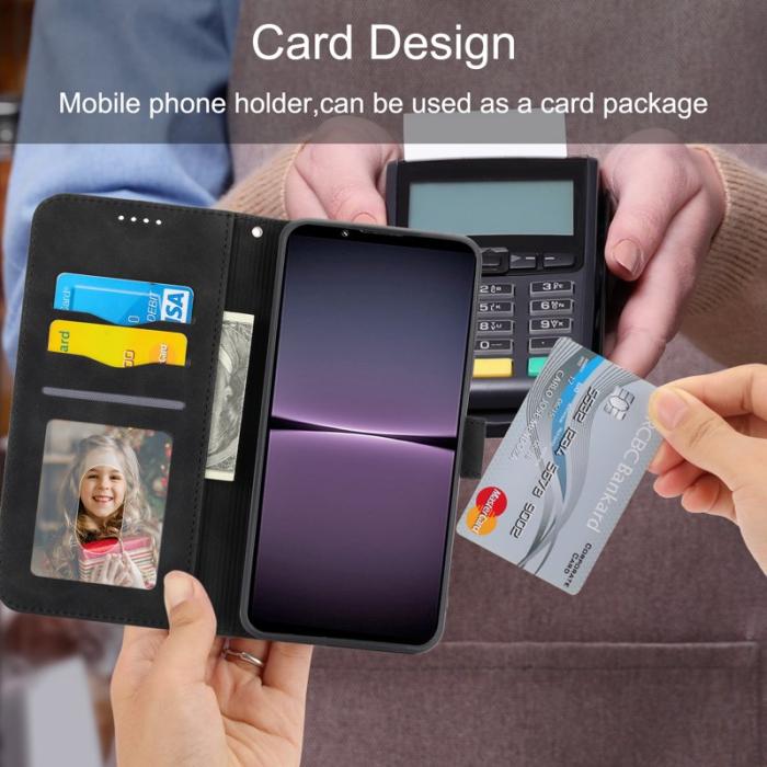 DIERFENG - DIERFENG DF-03 Samsung Galaxy M54 5G Fodral Äkta läder - Svart