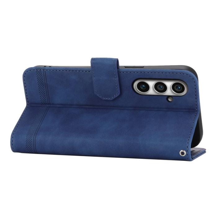 DIERFENG - DIERFENG DF-03 Samsung Galaxy S23 FE Fodral Äkta läder - Blå