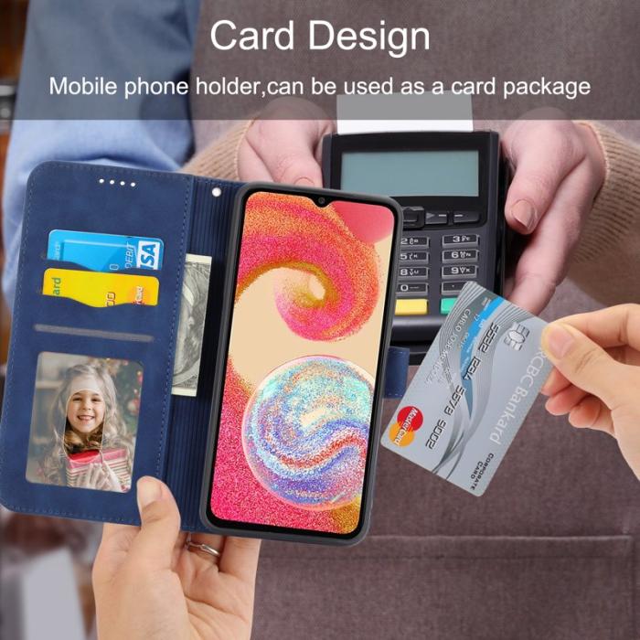 DIERFENG - DIERFENG DF-03 Samsung Galaxy S23 FE Fodral Äkta läder - Blå