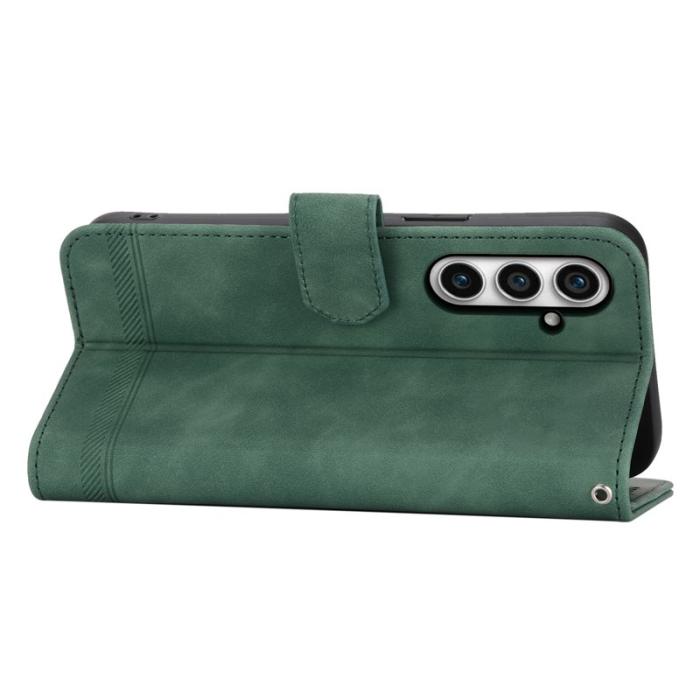DIERFENG - DIERFENG DF-03 Samsung Galaxy S23 FE Fodral Äkta läder - Grön