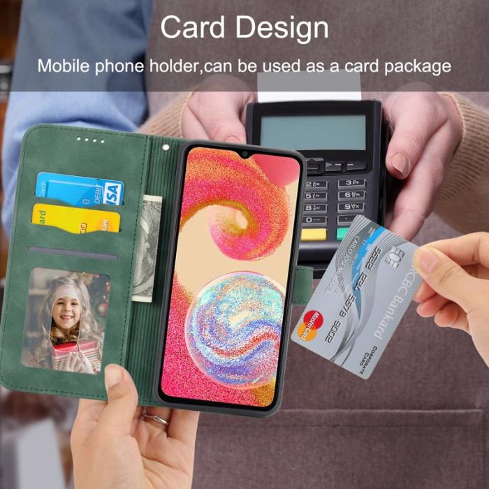 DIERFENG - DIERFENG DF-03 Samsung Galaxy S23 FE Fodral Äkta läder - Grön