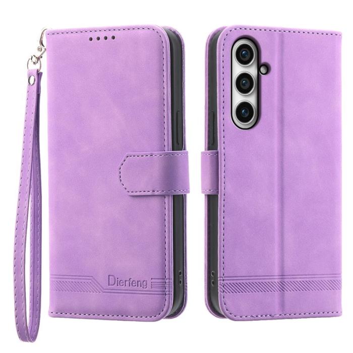 DIERFENG - DIERFENG DF-03 Samsung Galaxy S23 FE Fodral Äkta läder - Lila