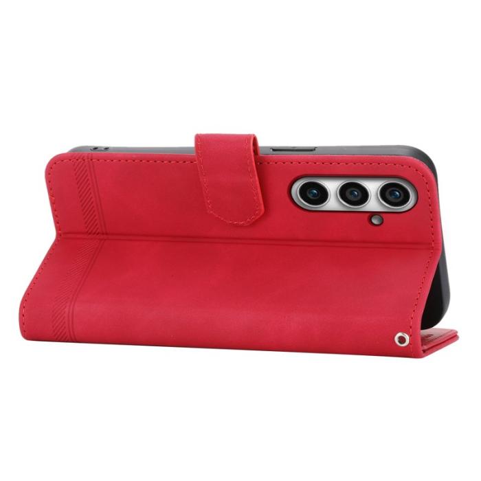 DIERFENG - DIERFENG DF-03 Samsung Galaxy S23 FE Fodral Äkta läder - Röd