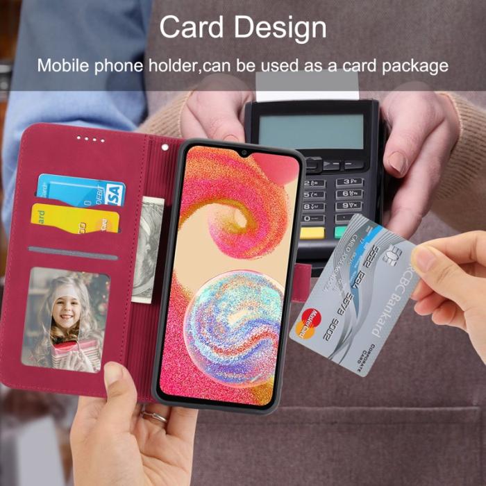 DIERFENG - DIERFENG DF-03 Samsung Galaxy S23 FE Fodral Äkta läder - Röd