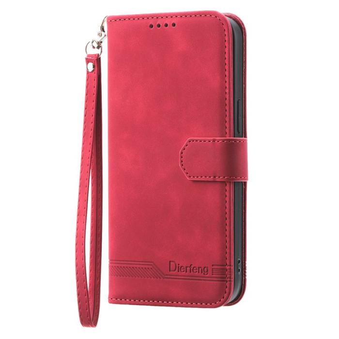 DIERFENG - DIERFENG DF-03 Samsung Galaxy S23 FE Fodral Äkta läder - Röd