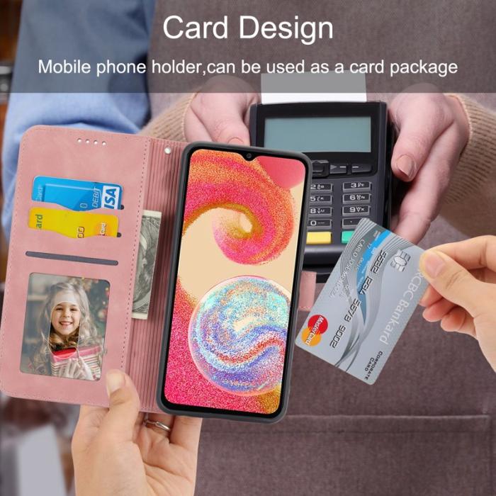 DIERFENG - DIERFENG DF-03 Samsung Galaxy S23 FE Fodral Äkta läder - Rosa