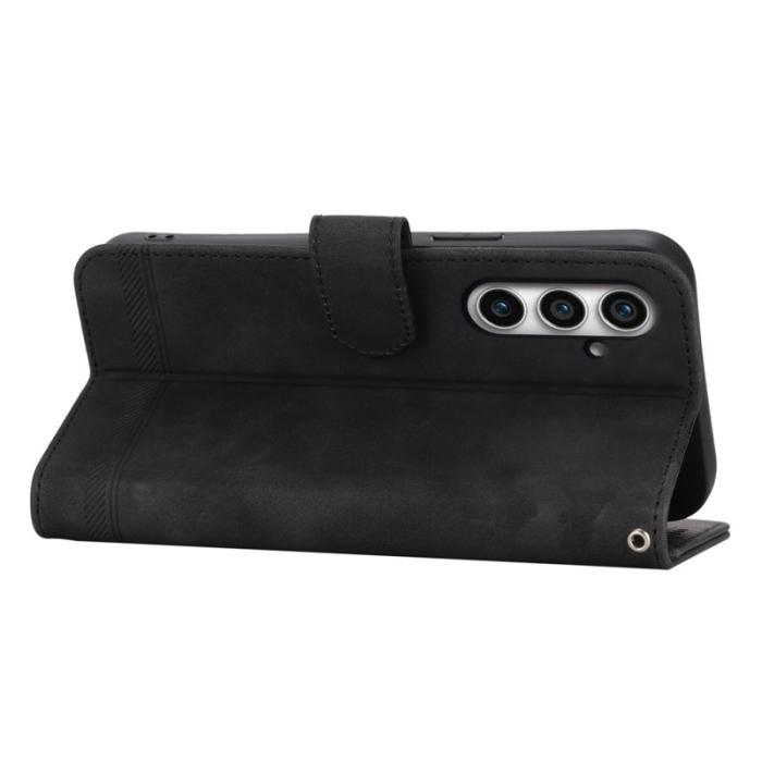 DIERFENG - DIERFENG DF-03 Samsung Galaxy S23 FE Fodral Äkta läder - Svart