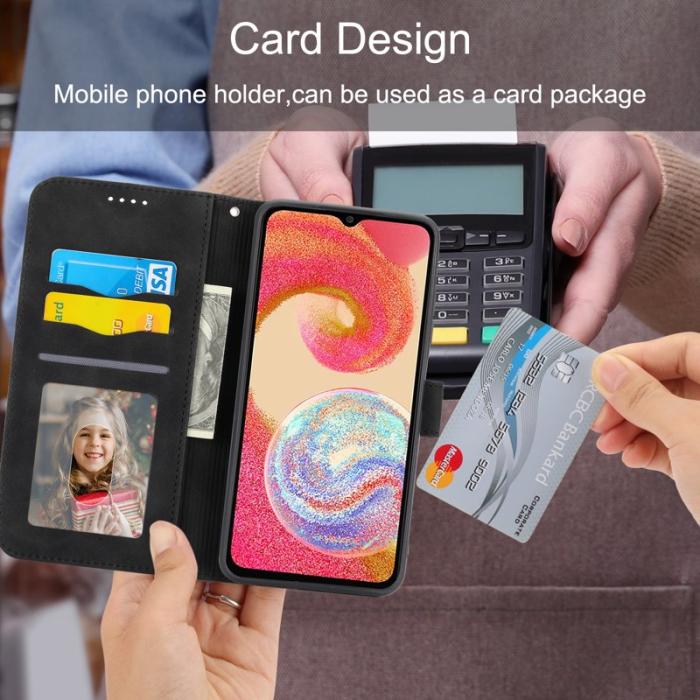 DIERFENG - DIERFENG DF-03 Samsung Galaxy S23 FE Fodral Äkta läder - Svart