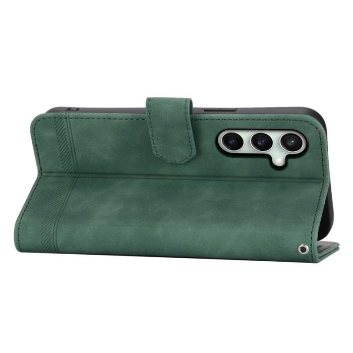 DIERFENG - DIERFENG DF-03 Samsung Galaxy S24 FE Fodral Äkta läder - Grön