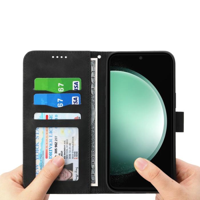 DIERFENG - DIERFENG DF-03 Samsung Galaxy S25 FE Fodral Äkta läder - Svart