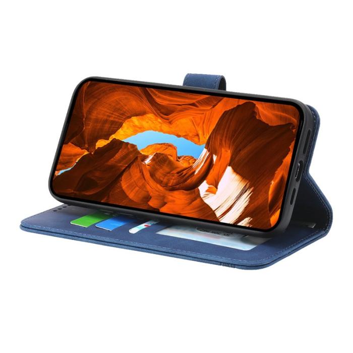 DIERFENG - DIERFENG DF-03 Samsung Galaxy S25 Fodral Äkta läder - Blå