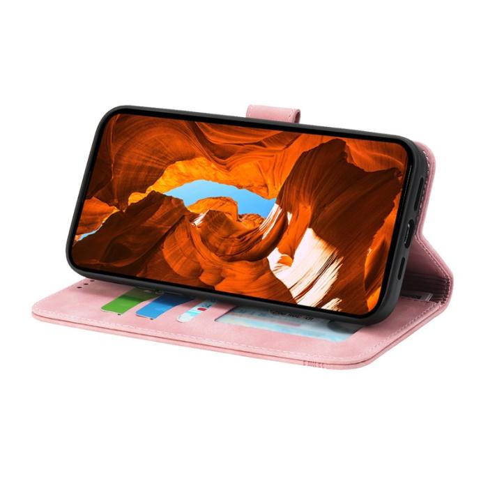 DIERFENG - DIERFENG DF-03 Samsung Galaxy S25 Fodral Äkta läder - Rosa