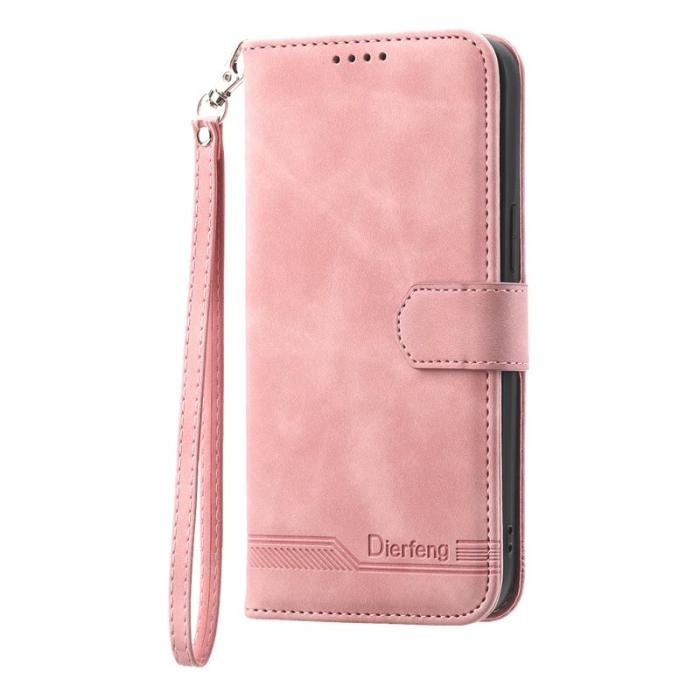 DIERFENG - DIERFENG DF-03 Samsung Galaxy S25 Fodral Äkta läder - Rosa