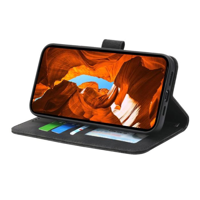 DIERFENG - DIERFENG DF-03 Samsung Galaxy S25 Fodral Äkta läder - Svart