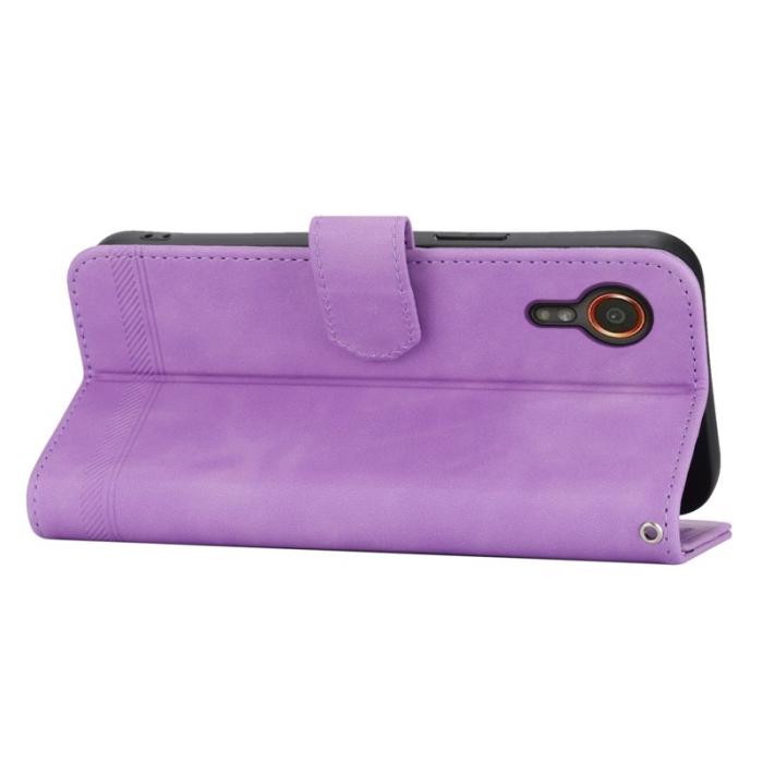 DIERFENG - DIERFENG DF-03 Samsung Galaxy Xcover7 Fodral Äkta läder - Lila