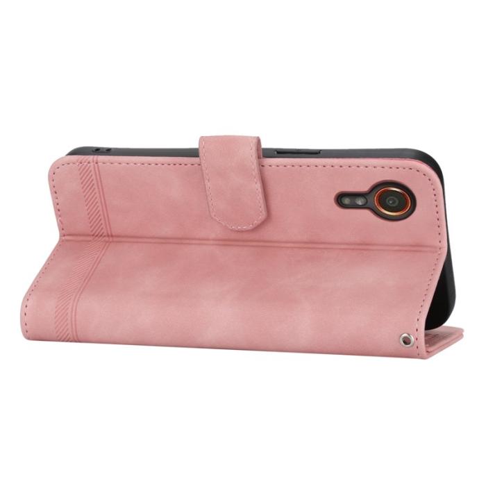 DIERFENG - DIERFENG DF-03 Samsung Galaxy Xcover7 Fodral - Äkta läder - Pink