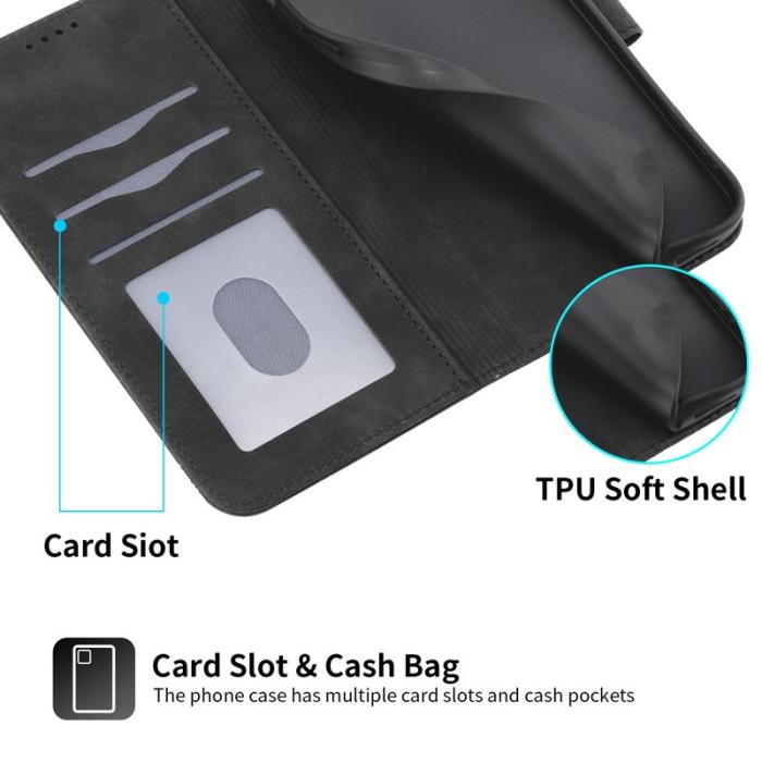 DIERFENG - DIERFENG DF-03 Samsung Galaxy Xcover7 Fodral - Äkta läder - Svart