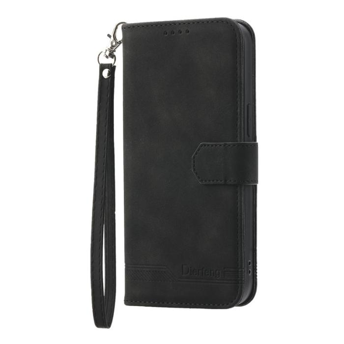 DIERFENG - DIERFENG DF-03 Samsung Galaxy Xcover7 Fodral - Äkta läder - Svart