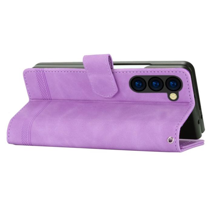DIERFENG - DIERFENG DF-03 Samsung Galaxy Z Fold6 Fodral Äkta läder - Lila