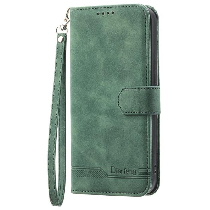 DIERFENG - DIERFENG DF-03 Wallet Fodral för Xiaomi 14 Ultra - Äkta läder - Grön