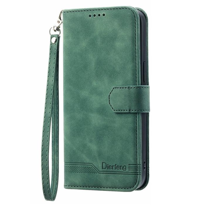DIERFENG - DIERFENG DF-03 Xiaomi 12 Lite 5G Fodral Äkta läder - Grön