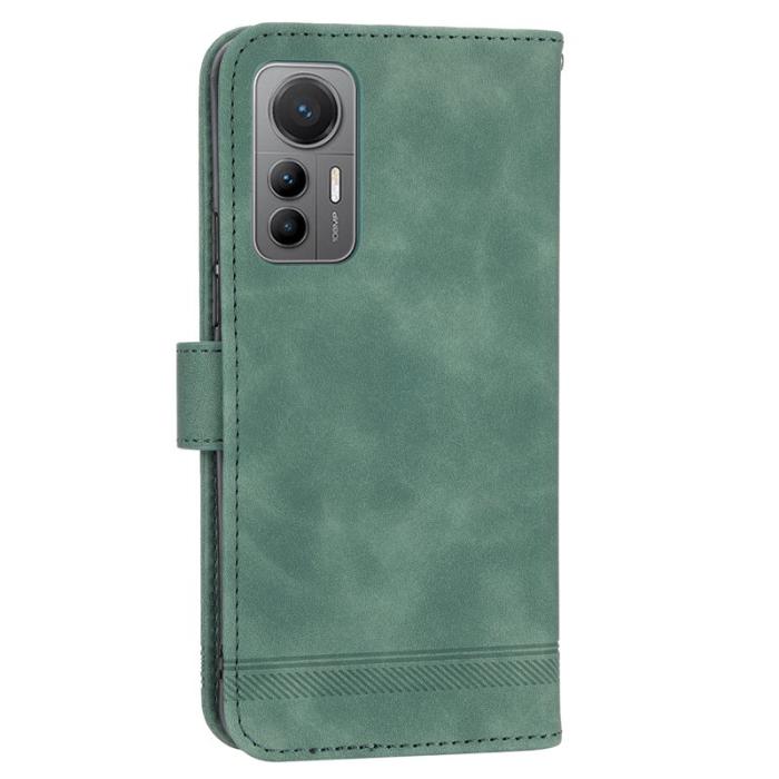 DIERFENG - DIERFENG DF-03 Xiaomi 12 Lite 5G Fodral Äkta läder - Grön