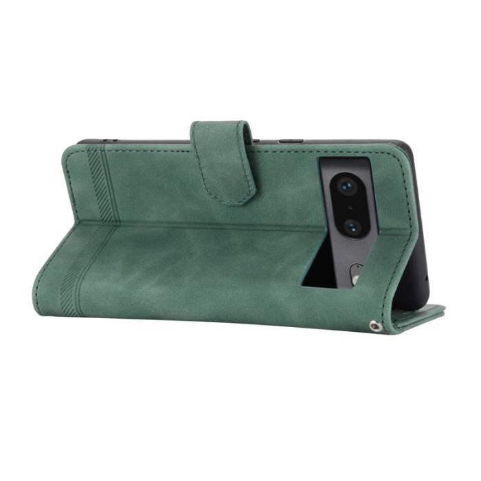 DIERFENG - DIERFENG Google Pixel 7 5G Fodral DF-03 Flip Äkta läder - Grön