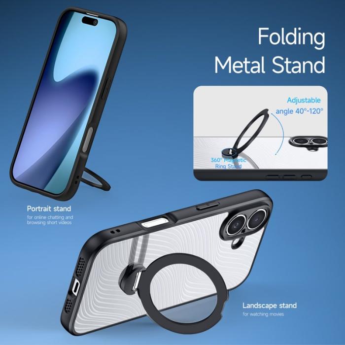 Dux Ducis - DUX DUCIS Aimo iPhone 17 Fodral Kickstand TPU+PC - Svart