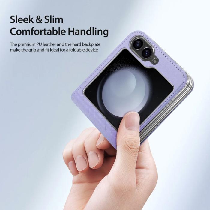 Dux Ducis - DUX DUCIS Bril Series Fodral för Samsung Galaxy Z Flip7 FE 5G - Läder+PC - Lila