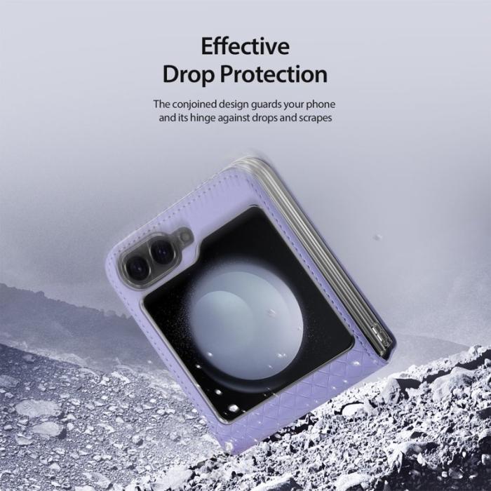 Dux Ducis - DUX DUCIS Bril Series Fodral för Samsung Galaxy Z Flip7 FE 5G - Läder+PC - Lila