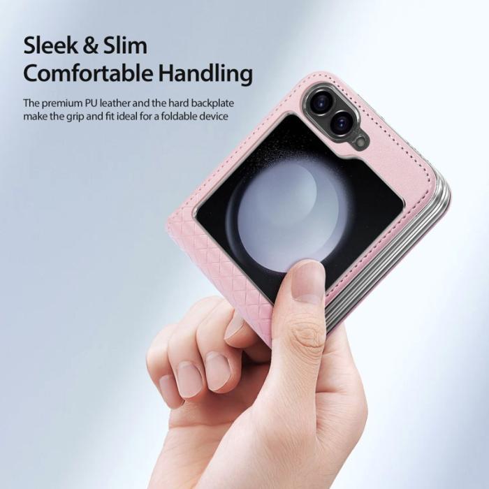 Dux Ducis - DUX DUCIS Bril Series Fodral för Samsung Galaxy Z Flip7 FE 5G - Läder+PC - Rosa