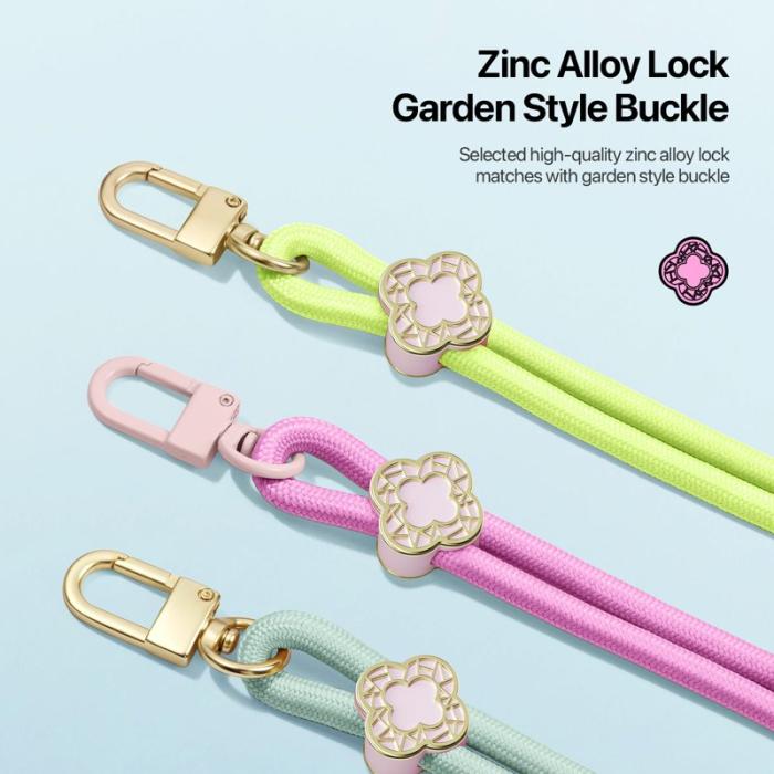 Dux Ducis - DUX DUCIS Garden Series Phone Lanyard - Justerbar - Äkta läder - Grön Gul