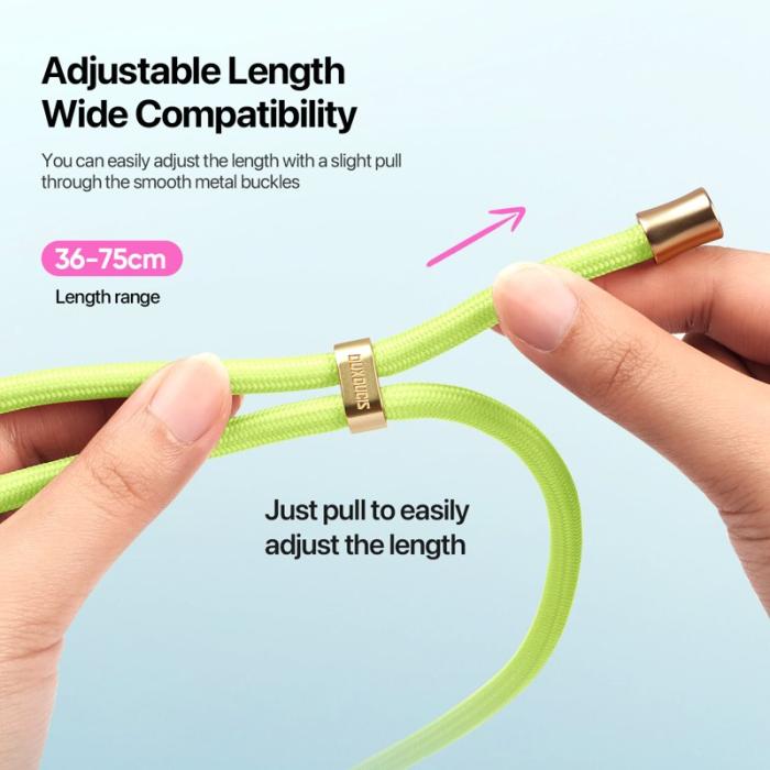 Dux Ducis - DUX DUCIS Garden Series Phone Lanyard - Justerbar - Äkta läder - Grön Gul