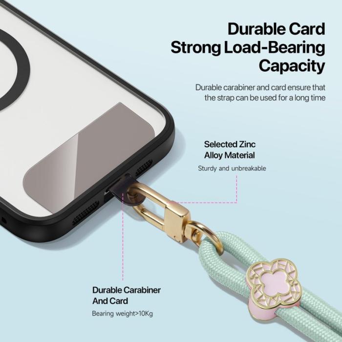 Dux Ducis - DUX DUCIS Garden Series Phone Lanyard - Justerbar - Äkta läder - Ljusgrön