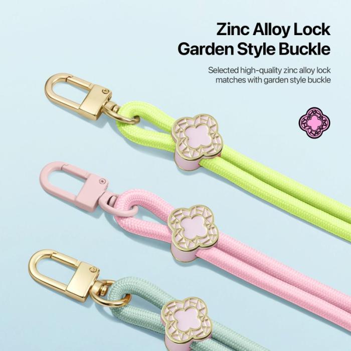 Dux Ducis - DUX DUCIS Garden Series Phone Lanyard - Justerbar - Äkta läder - Ljusrosa