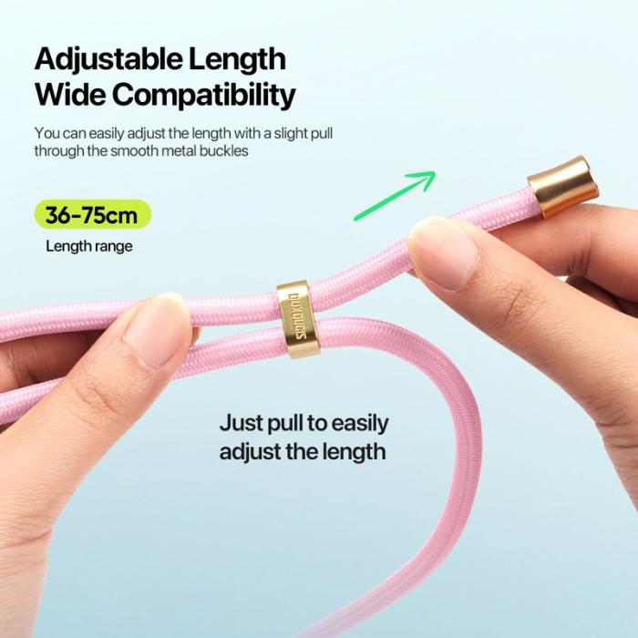 Dux Ducis - DUX DUCIS Garden Series Phone Lanyard - Justerbar Halsrem - Ljusrosa