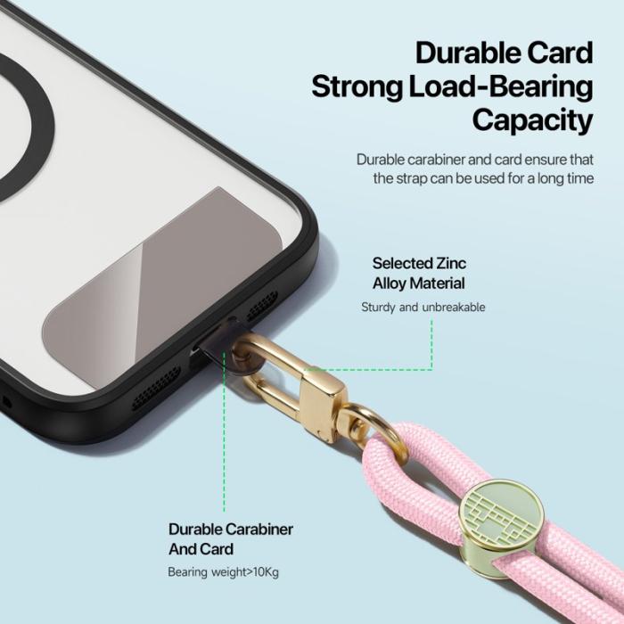 Dux Ducis - DUX DUCIS Garden Series Phone Lanyard - Justerbar Halsrem - Ljusrosa