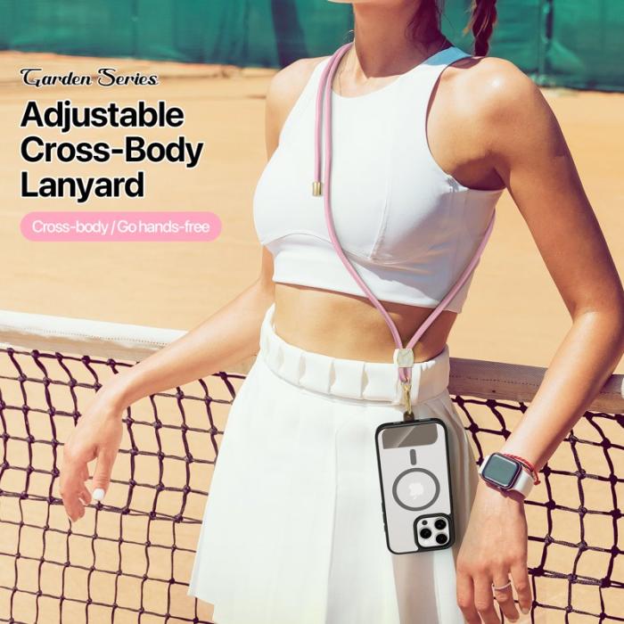 Dux Ducis - DUX DUCIS Garden Series Telefon Lanyard Justerbar Hängsmycke - Ljus Rosa