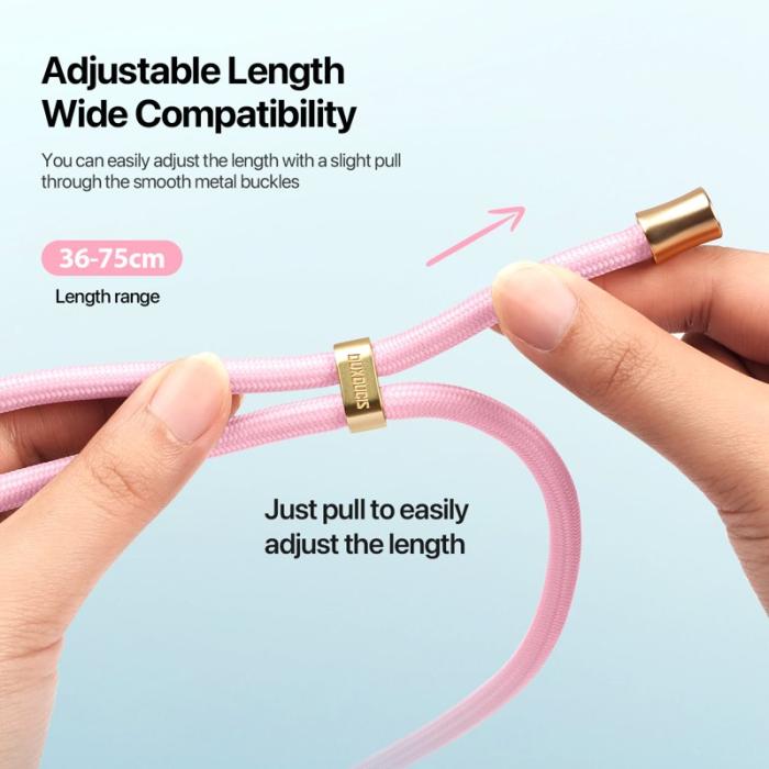 Dux Ducis - DUX DUCIS Garden Series Telefon Lanyard Justerbar Hängsmycke - Ljus Rosa