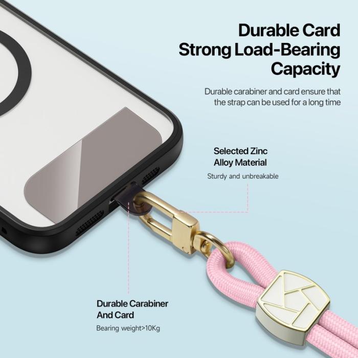 Dux Ducis - DUX DUCIS Garden Series Telefon Lanyard Justerbar Hängsmycke - Ljus Rosa