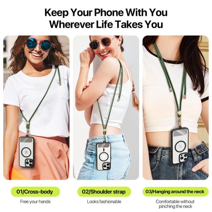 Dux Ducis - DUX DUCIS Garden Series Telefon Lanyard Justerbar Halsrem - Army Green