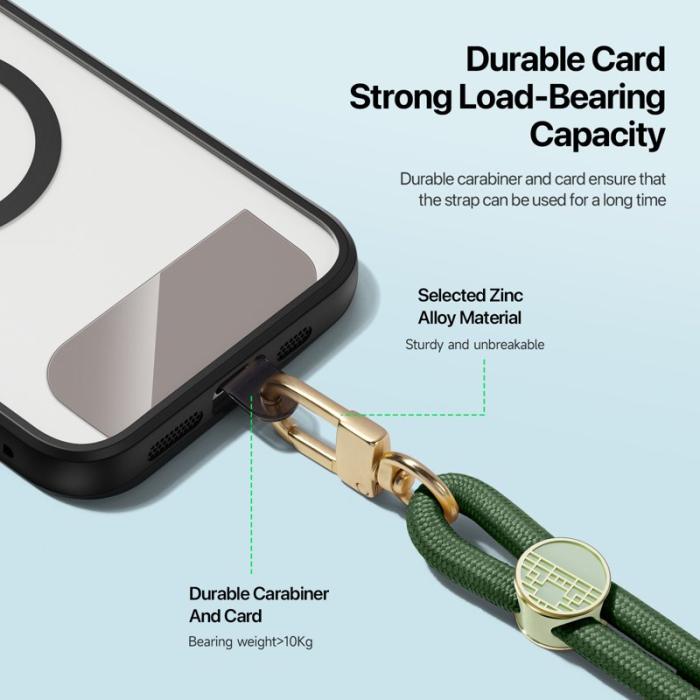 Dux Ducis - DUX DUCIS Garden Series Telefon Lanyard Justerbar Halsrem - Army Green