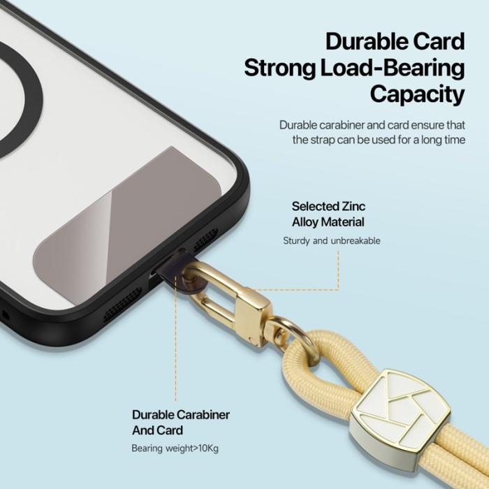 Dux Ducis - DUX DUCIS Garden Series Telefon Lanyard Justerbar Halsrem - Glaze Gul