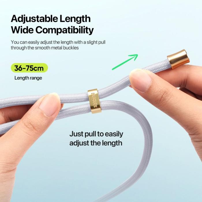 Dux Ducis - DUX DUCIS Garden Series Telefon Lanyard Justerbar Halsrem - Grå