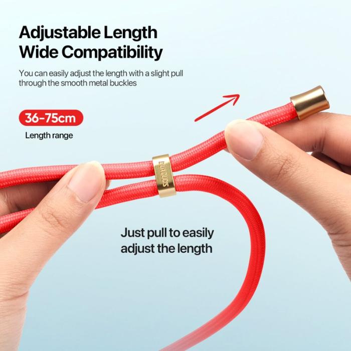 Dux Ducis - DUX DUCIS Garden Series Telefon Lanyard Justerbar Halsrem - Röd